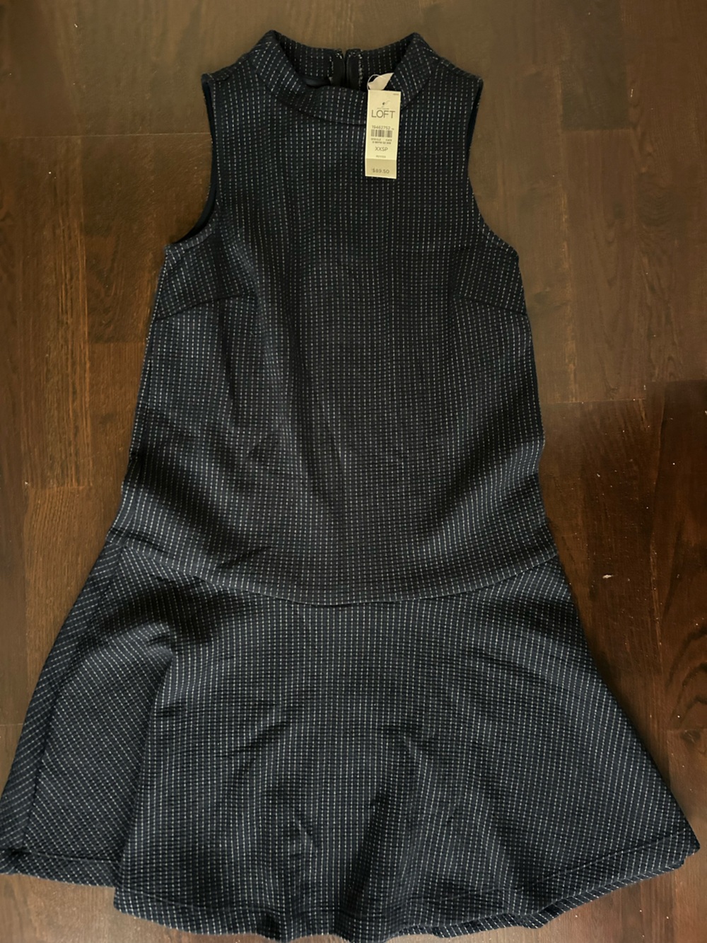 LOFT Navy Dress High Neck Mini XXS $90